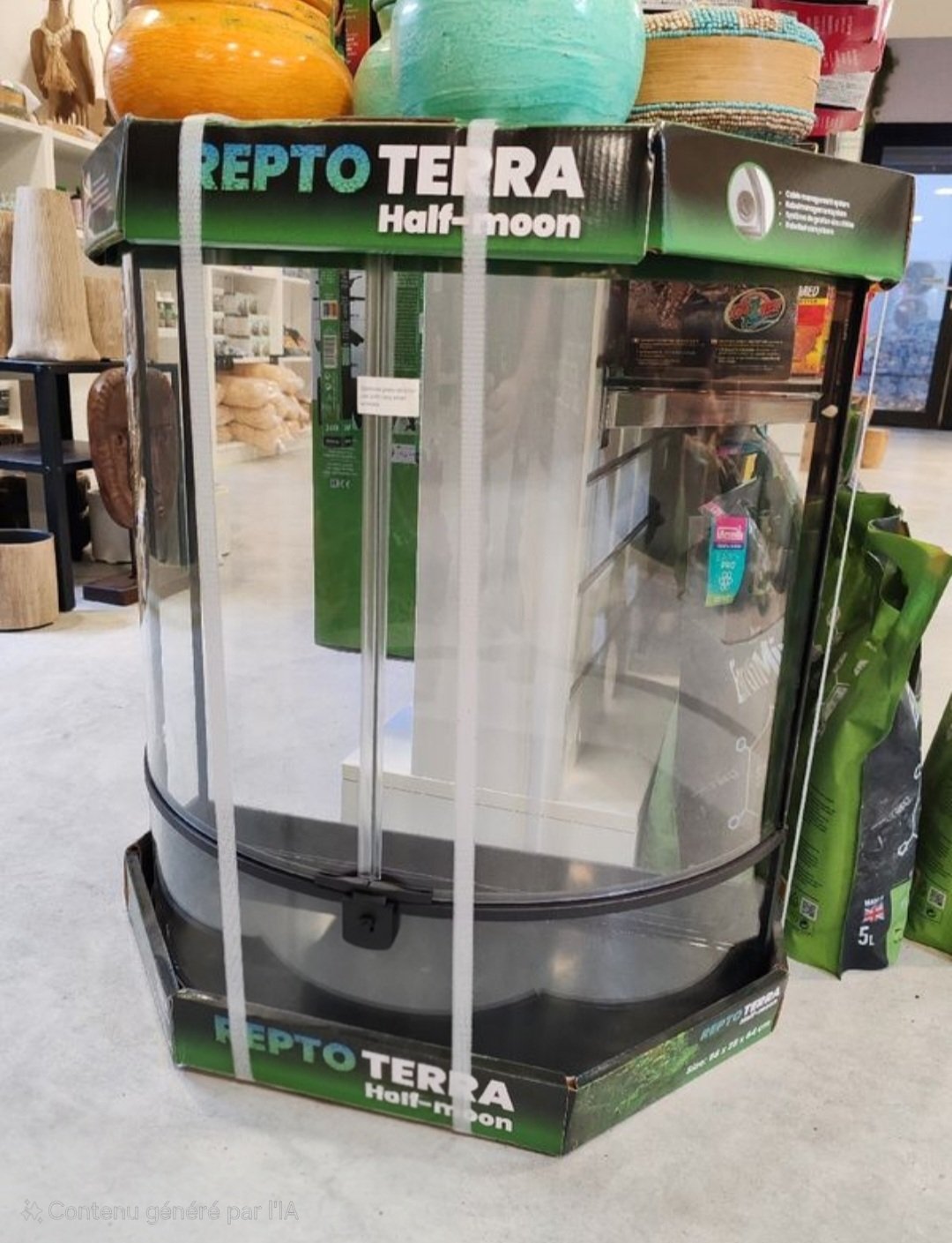 Terrarium en verre "Half Moon" 56x28x64 cm - REPTO Terra ⚠ PAS D’ENVOI 📦
