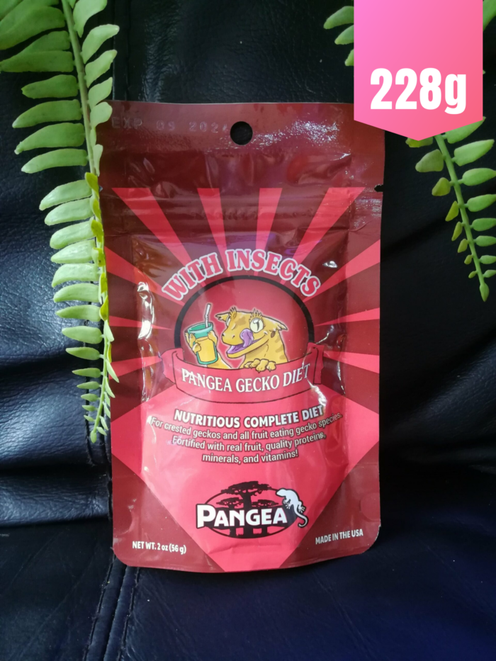 Pangea "Mix fruits et insectes" - Nourriture complète pour geckos 💪 Sachet rouge de 228gr