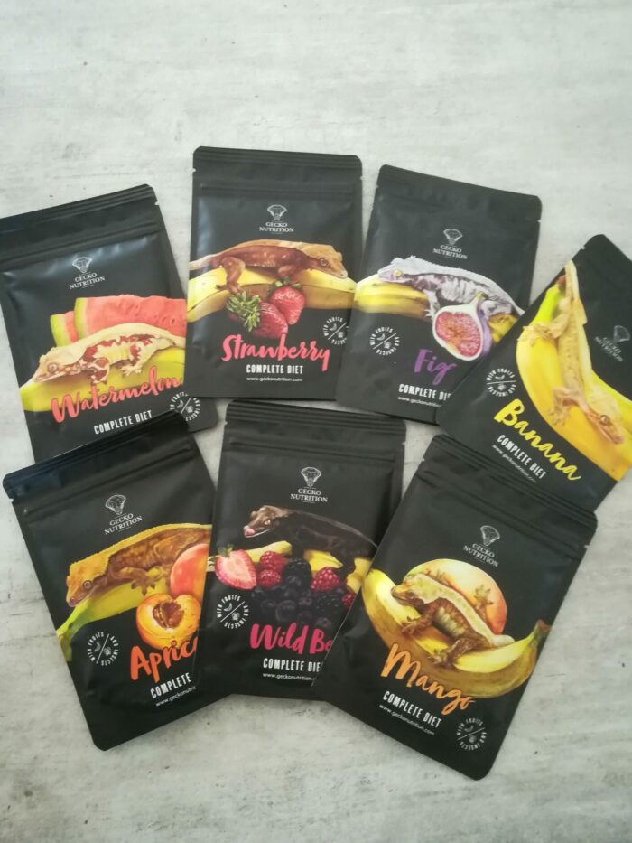 ⭐ Gecko Nutrition "Pack découverte" - Nourriture complète pour geckos - 7x50g
