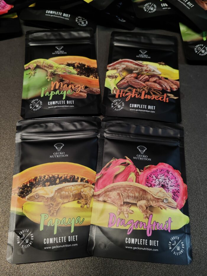 ⭐ Gecko Nutrition "Pack Nouvelles Saveurs !" - Nourriture complète pour geckos - 4x50g