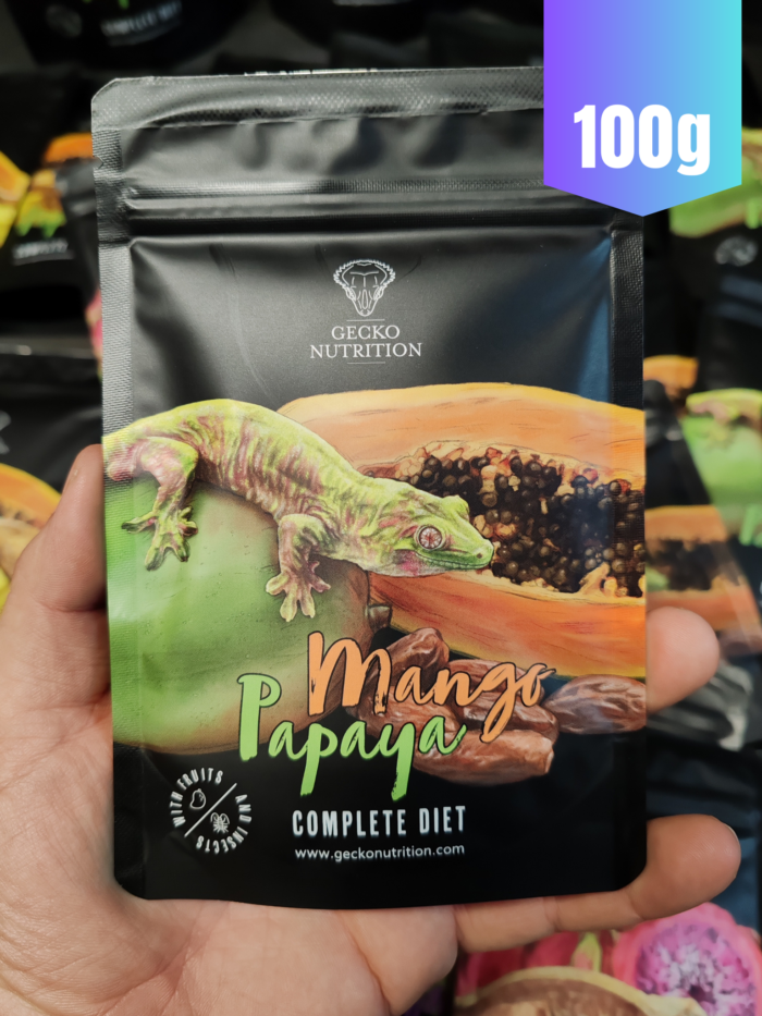Gecko Nutrition "Mangue et Papaye - Nourriture complète pour geckos 💪 Sachet de 100gr